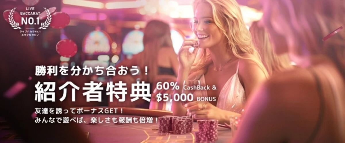 ミラクルカジノ紹介者特典
